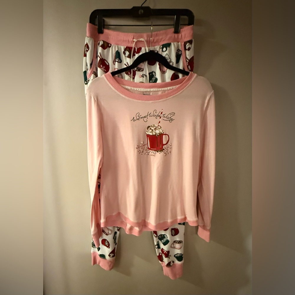 Jane and Bleecker Warmest Winter Wishes Soft Cotton Knit Pajamas - Sz Medium